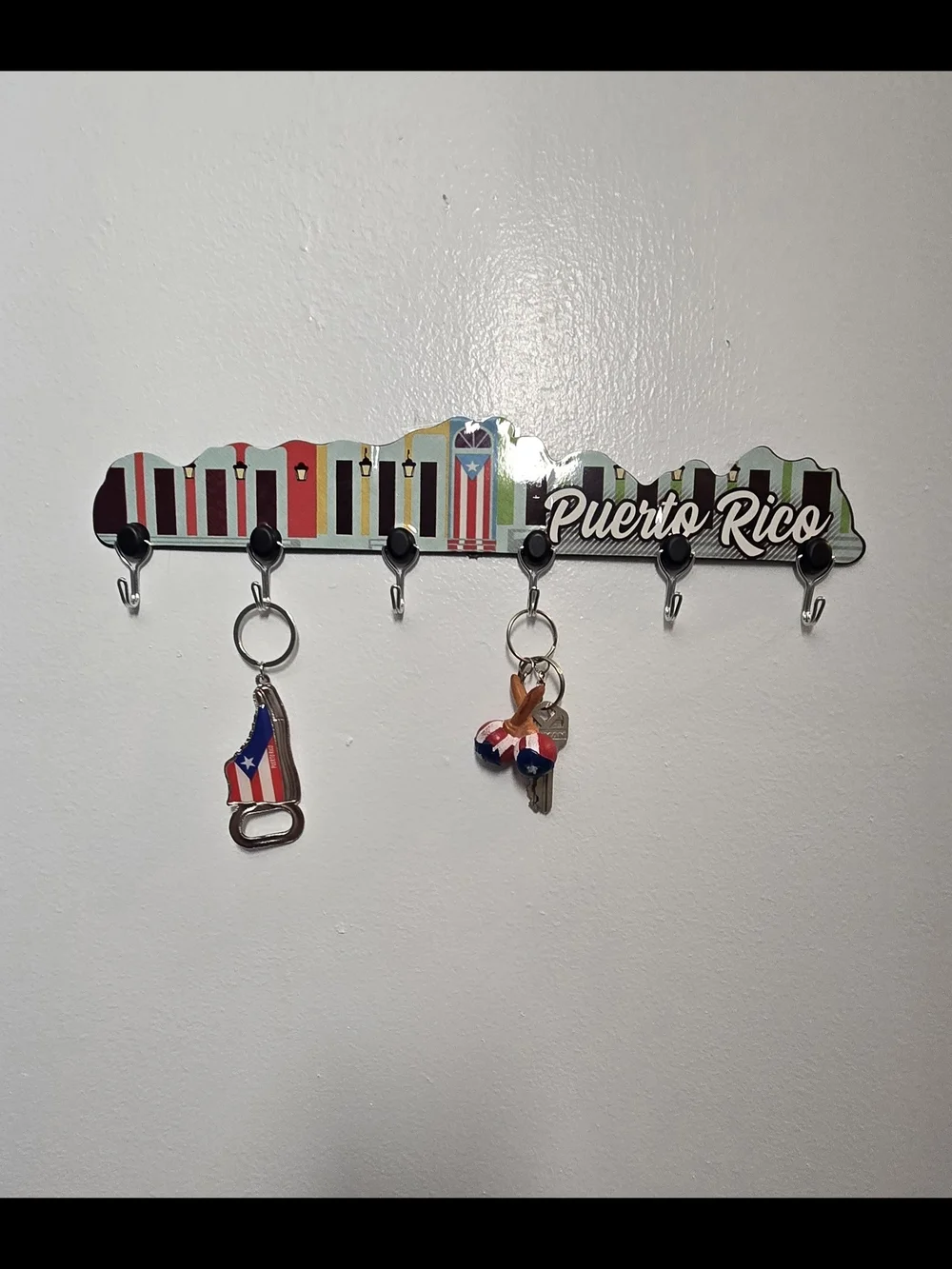 Puerto Rico Colorful Door Wall Hook Rack - Black & Multicolor